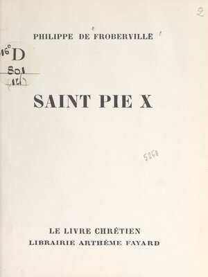 cover image of Saint Pie X